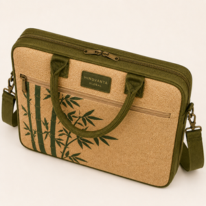 Sac à dos pour ordinateur portable en jute avec fermeture éclair, grande capacité, style professionnel, bandoulière, pochette pour documents, pour l'université, le bureau, les voyages - Product Image 6