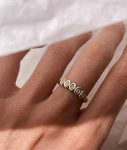 Oval Cut Lab Grown Diamond Wedding Band 14K Solid Gold Bezel Set Modern Luxury Stackable Minimalist Solitaire <b>Rings</b> Fine Jewelry - Product Image 5