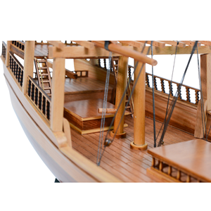 B403 - Maqueta de Barco Dhow de Madera de Cedro, Artesanía Pintada a Mano de Alta Calidad para Decoración del Hogar y Accesorios de Estilo Antiguo, Artículos de Regalo - Product Image 6