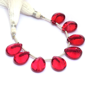 Perles en pierre naturelle de tourmaline rose AAA 12x16mm, forme poire, coupe concave, couleur rubellite, quartz hydro, pierres à facettes, perles lâches pour bijoux - Product Image 2
