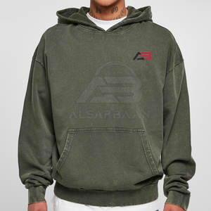 Sweat à capuche délavé à l'acide pour hommes avec logo personnalisé, vente en gros, best-seller - Product Image 3