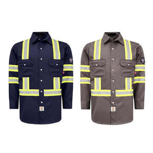 Camisa de Trabajo Reflectante Resistente al Fuego, Alta Visibilidad, Manga Larga, Ropa de Seguridad Industrial, Uniforme de Ingeniería FR Profesional - Product Image 1