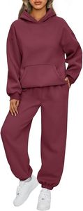 Conjunto de Sudadera con Capucha Oversize y Pantalones de Chándal de Forro Polar Premium para Mujer, Conjunto Deportivo de Sudadera con Capucha y Pantalones de Chándal para Mujer - Product Image 1