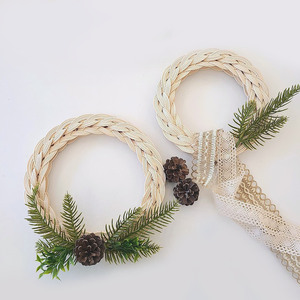 Rattan christmas wreath wholesale price Vietnam handicrafts best quality hand woven wreaths - Product Image 1