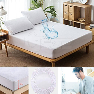 Premium Luxury Terry Mattress Protector <b>Bed</b> Mat with Knitted Polyester Fabric Eco-Friendly and Secure Elastic Fitted Design - Product Image 2