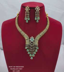 Gold Plated American Diamond Choker <b>Necklace</b> Set Bridal CZ Crystal <b>Statement</b> Drop <b>Necklace</b> with Matching Earrings for Women - Product Image 1