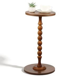 Traditional Style Round Wooden <b>Coffee</b> <b>Table</b> With Scroll <b>Legs</b> <b>For</b> Living Room Decor Furniture Unique Side <b>Table</b> - Product Image 2