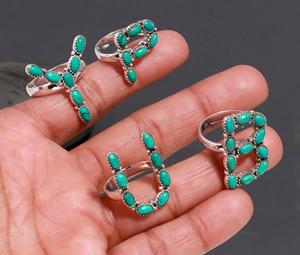 Factory Wholesale Natural Arizona <b>Turquoise</b> <b>Ring</b> 925 Sterling Silver Handcrafted Gemstone Oval Shape Bohemian Statement Jewelry - Product Image 2