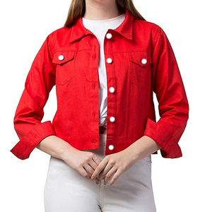 Women's Long Breathable Cotton <b>Denim</b> <b>Jackets</b> <b>Custom</b> Made Designs Classic Casual Stretch Fit - Product Image 1