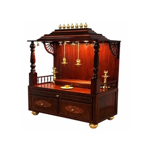 Buy Designer Pooja Ghar <b>Mandir</b> for Home Modern Teak Wood Professional Customized Temple Best Pooja Room Design Wholesale Prices - Product Image 1