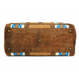 Sac de voyage en cuir avec motif aztèque, sac de voyage en cuir |   Sac de week-end de style occidental fait main |   OEM Export Inde 2026 Pro - Product Image 1