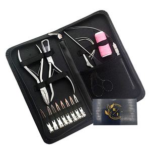 Kit d'extension de cheveux micro-anneaux professionnel personnalisé OEM avec pinces en acier inoxydable de qualité chirurgicale pour usage domestique - Product Image 1