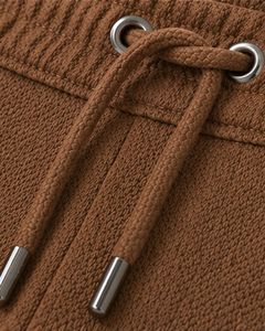 Men Chocolate Brown Slim Fit Casual Jogger Pants Elastic Waist <b>Drawstring</b> <b>Trousers</b> Soft Fabric Comfortable Daily Wear Stylish - Product Image 5