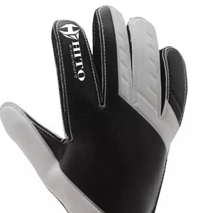 Hot Selling Custom Design Black and White German Embossed Latex Soccer Goalkeeper <b>Gloves</b> 4mm German Latex strap NegativeCut - Product Image 4