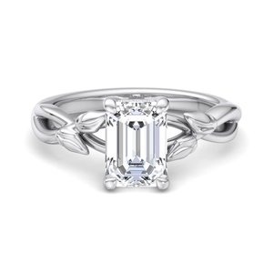 Bague pour femme en argent S925 avec émeraude, moissanite et diamant, motif végétal, bande lisse, cadeau surprise pour les souvenirs de relation, à porter au quotidien - Product Image 5