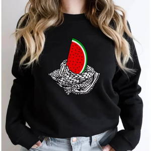 Sudaderas con capucha para mujer, sudadera profesional con estampado de sandía, sudadera con capucha para invierno y otoño con estampado de paz y amor - Product Image 1