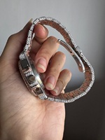 Montre pour homme de haute qualité, en acier inoxydable, avec mouvement mécanique, bracelet carré de 20 mm, sertie de diamants Moissanite VVS, style hip-hop