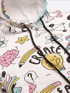 เสื้อฮู้ดผู้หญิง พิมพ์ลายการ์ตูน แขนยาว ทรงปกติ สวมใส่สบาย ผ้าฝ้ายถัก 100% สไตล์ฤดูใบไม้ร่วง - Product Image 6