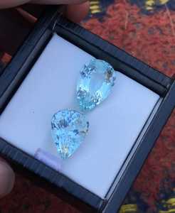 Blue Aquamarine Pear Cut Natural VVS Eye Clean Loose Gemstone <b>Large</b> Faceted Jewelry <b>Stone</b> - Product Image 2