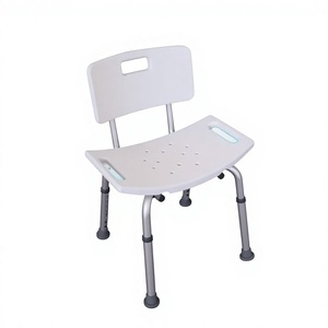 KSAnti Slip Shower <b>Stool</b> With Detachable Armrests <b>Folding</b> Bathroom Seat For Seniors Pregnant Women Children White Aluminum Alloy - Product Image 4