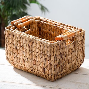 Panier de rangement en jacinthe d'eau écologique, tressé à la main, très demandé pour la maison - Product Image 1