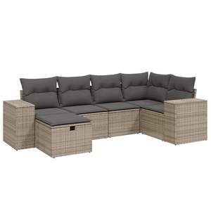 Conjunto de Sofás Modulares Grandes de Ratán Sintético Gris para Jardín, Elegante Colección de Muebles para Exteriores - Product Image 2