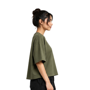 Custom Womens Boxy T Shirts Premium Cotton Oversized Short Sleeve Streetwear Tee Private Label OEM ODM Wholesale Clothing Womens - Product Image 3