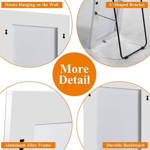 Rettangolare 63 \ "x16 \" specchio da bagno illuminato senza cornice bianco da parete per soggiorno/spogliatoio - Product Image 6