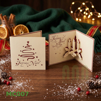 ANN HANDICRAFT Tarjetas de Felicitación Personalizadas Impresas en 4 Colores, Hechas a Mano en 3D, con Relieve, Papel con Barnizado Mate, Recuerdos Navideños