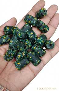 Lampwork Rondelle <b>Beads</b> Blue Yellow White <b>Red</b> Striped Loose Bulk For Jewelry Making - Product Image 3