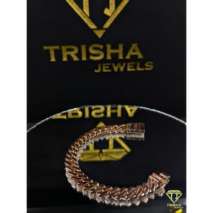 VVS Moissanite Diamond with 925 Sterling Silver Cuban Bracelet Fully Iced Luxury <b>Men</b> Jewelry by Trisha Jewels - Product Image 4