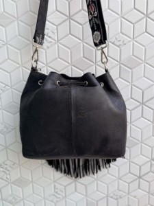 <b>Unique</b> Pattern 2026 Genuine Leather Fringe Bag Stylish Cross Body Bucket Tassel Hobo Shoulder Bags for Women's Multi Use - Product Image 3