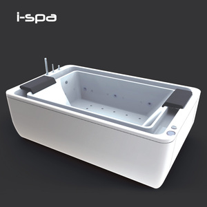 Freestanding <b>Acrylic</b> for <b>White</b> Rectangular Japanese Soaking Air Whirlpool Combo Massage Spa Tub for Hotel Villa Indoor Use - Product Image 3