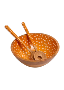 Tazón para Servir de Madera de Mango Artesanal – Decoración de Cocina Estilo Rústico – Tazón de Madera de Mango Natural – Elegante Pieza para Servir y Exhibir - Product Image 1