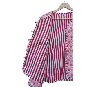 Veste matelassée en coton à imprimé floral, style bohème, vintage, pour femme, pour le bureau, l'université, respirante, écologique - Product Image 5