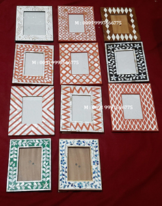 Very Gorgeous Looking Latest Giveaway Handmade Mother of Pearl Inlay Vary Colors Photo Frame for Decorations and Gifting Purpose - Product Image 2