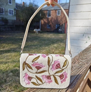 Pochette porte-monnaie brodée de perles de rocaille, style sac à souder, avec fond en coton, de luxe, faite à la main par Creative Art Zone - Product Image 5