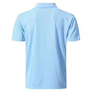 เสื้อโปโลสีฟ้าอ่อนสำหรับผู้ชายพร้อมโลโก้สั่งทำพิเศษ – ผ้าฝ้ายระบายอากาศ แขนสั้น สวมใส่สบาย ขายส่ง ผู้ผลิต OEM - Product Image 2