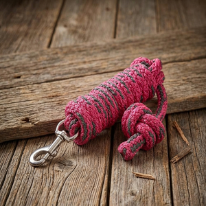 Corde de laisse pour cheval en coton PP de qualité supérieure, solide, robuste et durable, avec mousqueton en laiton argenté mat - Product Image 2