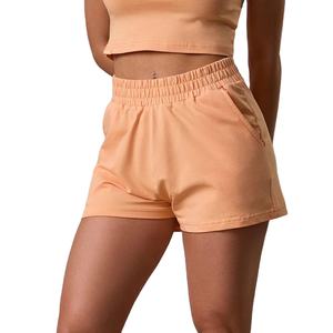 Pantalones cortos Bermuda desgastados de moda para mujer con cintura con cordón, pantalones cortos de sarga elástica de corte ajustado para mujer con ODM OEM - Product Image 1