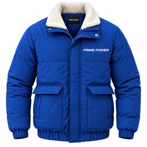 Men's Winter Puffer Jacket Shearling Collar Quilted <b>Padded</b> <b>Coat</b> Wholesale Custom Insulated Bomber Outerwear Supplier - Product Image 1