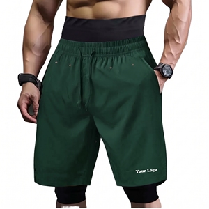 Men's Casual Awrah Shorts Custom Made Muslim Knee Length High Waist Sporty <b>Canvas</b> Solid Color 100% Polyester Waterproof - Product Image 1