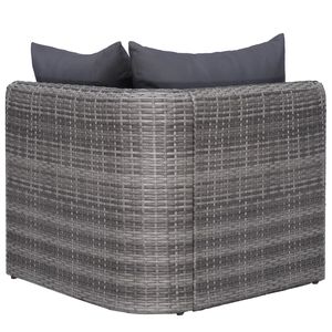 Ensemble de salon de patio gris en rotin poly 8 pièces avec coussins mobilier d'extérieur - Product Image 5