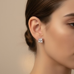 Best Quality Moissanite Diamond <b>Stud</b> <b>Earrings</b> for Women Suitable for Daily Wear Wedding Party Anniversary and Gift Giving - Product Image 3