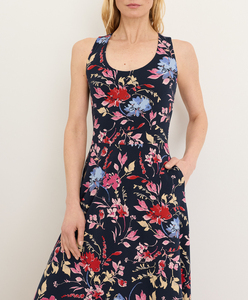 New <b>Summer</b> Women's <b>Dresses</b> Wholesale <b>Boho</b> Cotton Print Tiered Maxi Gowns Backless High Waist Fit Rhythmic Tiered Ruffles Resort - Product Image 4