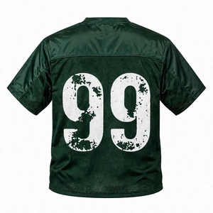 Camiseta Deportiva de Fútbol Americano para Hombre, Color Verde Oscuro, Malla Transpirable, Estilo Vintage, Sublimación, Cuello en V, Talla XXIII - Product Image 5