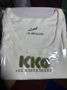 Camiseta sin mangas de algodón con bordado de letras personalizadas para mujer, top corto acanalado, camiseta casual de verano, chaleco para mujer - Product Image 3
