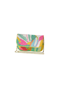 Bolso de mano con cuentas para mujer, diseño floral tropical, estilo bohemio, bolso cruzado de verano con correa de cadena - Product Image 5