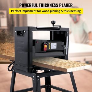 Pialla in legno pieghevole da 12.5 pollici 1500W pialla da banco con spessore doppio taglio 315/min velocità di alimentazione polvere interfaccia di scarico per - Product Image 2