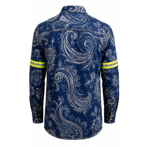 ZX OEM Men's <b>Welding</b> Work Fr Flame Retardants <b>Shirts</b> Welder Clothing 100% Cotton Frc Western Long Sleeve Fire Resistant <b>Shirts</b> - Product Image 3